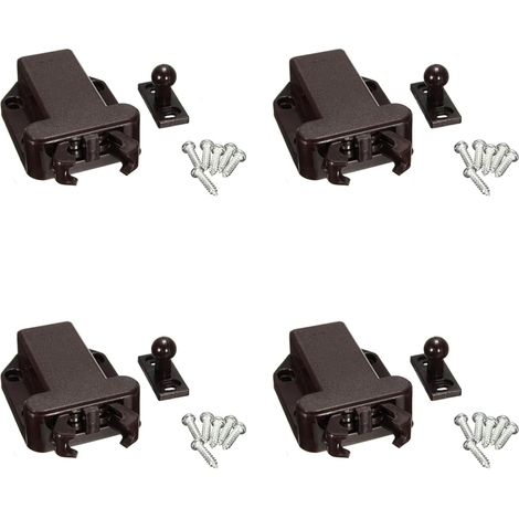 Lot de 4 loquets de tiroir à fermeture automatique en plastique ABS (m