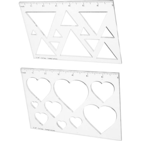 Gabarits D'incrustation en Acrylique de Cœur et Triangle pour Défonceuse 2pcs Guides de Défonceuse Haute Précision pour Projets de Travail du Bois (1/5)