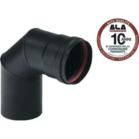 Codo A.L.A. Aeternum 90° Ø10 cm negro mate para estufas de pellet – A.L.A.