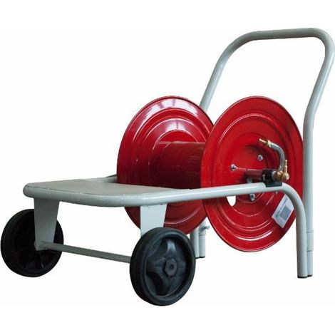 Lem Select – Enrouleur tuyau arrosage sur chariot – Capacité 100 m 1/2' – Structure en fer avec roues 200 mm – Raccords en laiton Ø 8-13