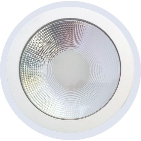 TrAdE Shop Traesio - Faro Faretto Pannello Ad Incasso A Led In Vetro Tondo 10 Watt Bianco Luce - -Bianco Freddo-12 Watt