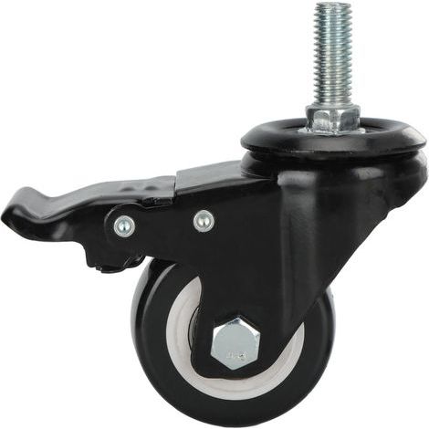 Decdeal 2,5-Zoll-Lenkrolle M12 mit geringem Geräuschpegel, robustes Zubehör mit Doppellager und Bremse (1/5)