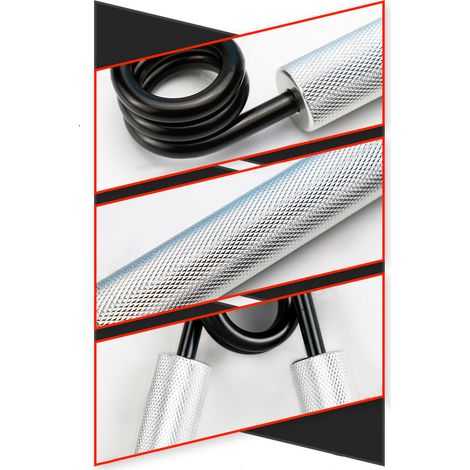 Poignées de renforcement musculaire en alliage d'aluminium pour les mains, avec poignée argentée, capacité 250 lb (113 kg). (1/3)
