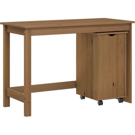 Desk Cabinet Set 2 pcs Honey Brown Solid Pine Wood vidaXL (1/5)