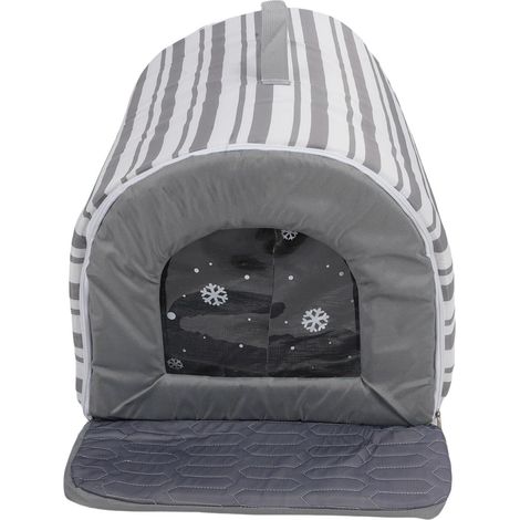 Cool and Breathable Pet House, Cute Striped Bow Shape, Ergonomic Pet House with 6 Cooler Compartments (1/5)