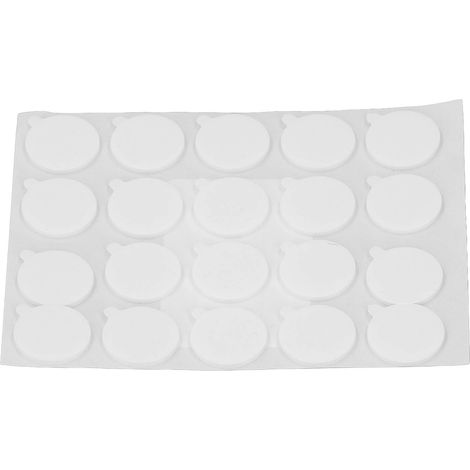 Lot de 10 pastilles adhésives double face avec ergots ronds, pâte adhésive, 20 mm x 2 mm (1/5)