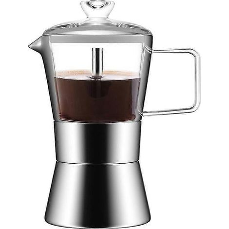 Cafetière Italienne Moka Induction 240ml, Percolateur à Espresso pour Plaque à Induction, Faitout Italien en Aluminium, Machine à Café Traditionnelle (1/5)