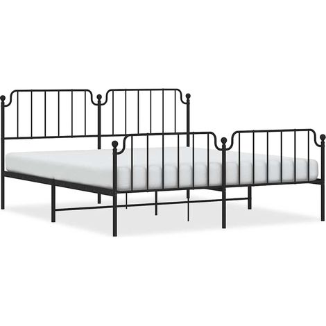 Maison Exclusive - Giroletto con Testiera e Pediera Metallo Nero 183x213 cm (1/5)