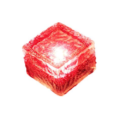 Lampe solaire décorative de jardin en pierre de glace /EA/1LED, lampe carrée enterrée (rouge) (1/2)