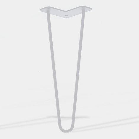 Lot de 4 pieds de meuble double fil modèle droit blanc mat hauteur 50 cm