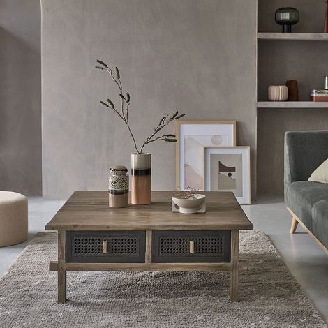Table basse en pin massif recyclé (1/5)