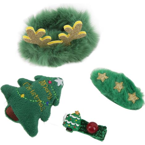 Cadeaux de Noël, broches, pinces à cheveux, élastiques à cheveux, accessoires de Noël pour cheveux, ensembles broche-élastique à cheveux (1/5)