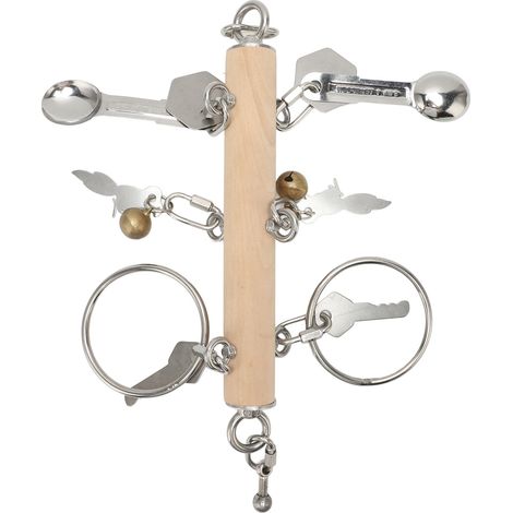 Jouet jouets mâchement son perroquets anneaux pour perroquet oiseau moyen grand oiseaux gris soleil en acier inoxydable argenté 304 (1/4)
