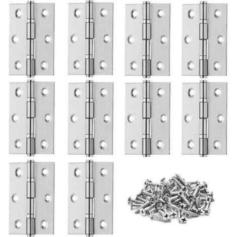 10 Pièces charniere porte, Charniere inox,Charnière invisible,Porte placard/Petites portes / Tiroirs / Fenêtres / Pianos / Coffret à bijoux armoires de quincaillerie de meubles de maison-RAPANDA