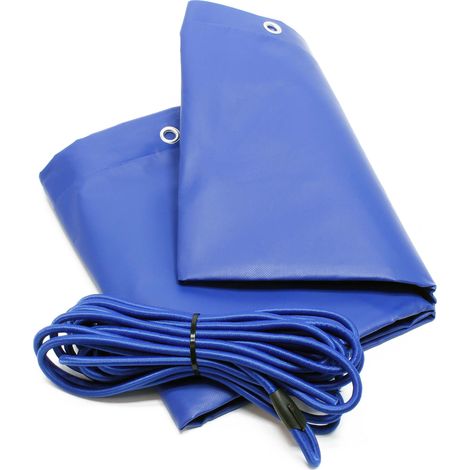 Wiltec Anhängerplane Flachplane inkl. Planenseil 257,5 x 134,5 x 5 cm, wasserfeste und winddichte Schutzplane, Abdeckplane aus PVC (1/5)