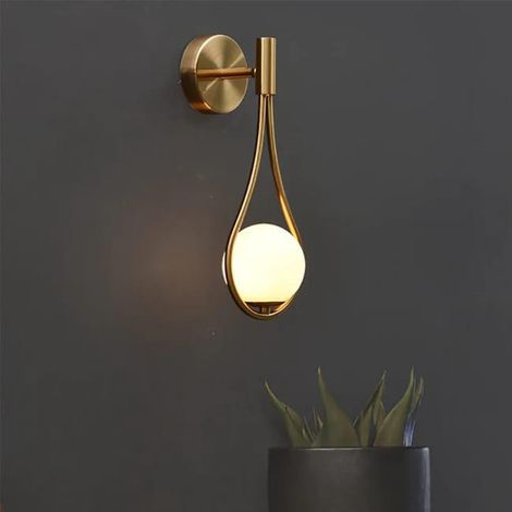 GOECO Applique Murale LED Moderne Industriels Luminaire Mural Ajustable Lampe Murale Verre Boule Ronde Abat-Jour E27 Lampe De Mur Métal Salon Couloir (1/5)