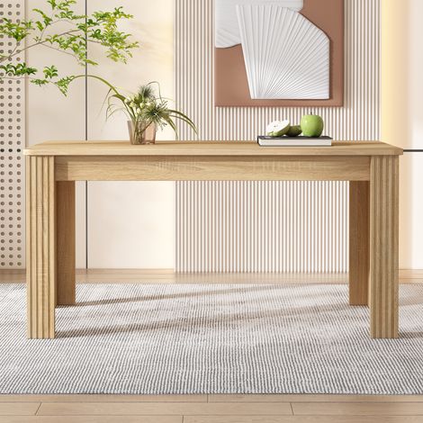 4 Seater Dining room table, MDF Wood Rectangle Modern Kitchen Dining,Room Furniture Unit, Small Kitchen Table,Coffee Table,Small Table for Home & Café,oak colored