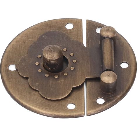 Boîte ronde en bois avec fermoir, coffret cadeau de style chinois moderne, boucle, serrure pour boîte en bois, accessoires de quincaillerie pour emballage de bijoux, couleur bronze antique (1/5)