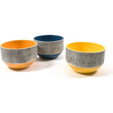 Porta vaso decorativo coppa "Boho chic" in ceramica colorata da 11 -Arancione / Grande (1/5)
