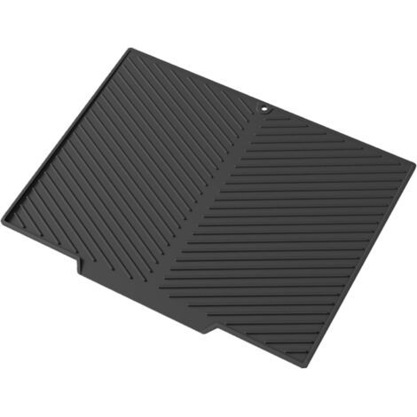 Tapis de séchage en silicone - Grand tapis d'égouttement pour la cuisine, résistant à la chaleur, séchage rapide - Tapis égouttoir pour faire la vaisselle par (noir, 16.713'') (1/5)