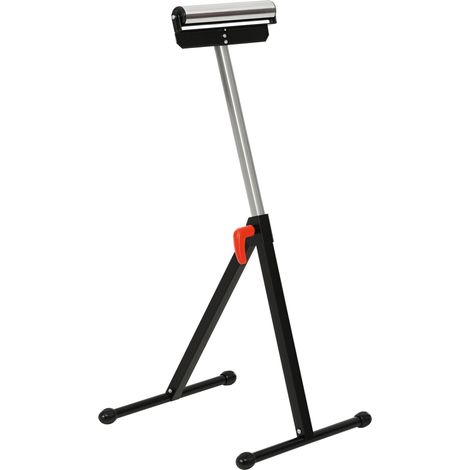 Homcom – Servante d'atelier à rouleau pliable – Support stationnaire ajustable 68-110 cm – Charge max. 90 kg – Pour terrains inégaux – Métal noir