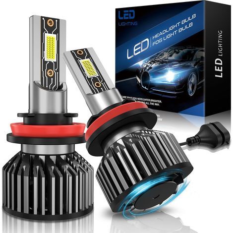 H11 LED Bulbs 60W 16000LM, H8 H9 Fog Light with Fan 7000 K White 12 V LED Lamps H11 Headlight for Car Low or Road Lights Canbus Error Free, Replace Halogen, 2PCS (1/5)