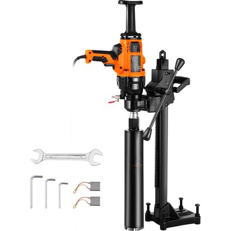 Mophorn Taladro de núcleo , diámetro de perforación de 0,8 a 6,3 pulgadas, 2000 W, portátil, robusto, con soporte y broca, para uso en húmedo o seco, para hormigón, ladrillo y mármol
