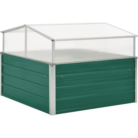vidaXL Serre Vert 100x100x77 cm Acier galvanisé (1/5)