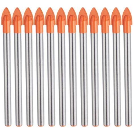 10 Pièces Foret à Carreaux de Verre de 6 mm, 6mm Pointe en Carbure Tungstene pour Materiaux Durs et Fragiles pour Forage Carrelage, Verre, Ceramique, Marbre, Miroir, Plastique et Bois-ARCAN (1/4)