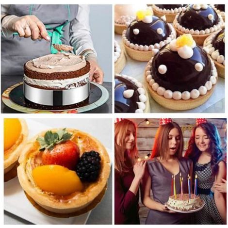 Cercle À Pâtisserie - Acier Inoxydable Alimentaire - Diamètre 10 15 20 Cm - Hauteur 4,5 Cm - Lot De 3 (1/4)