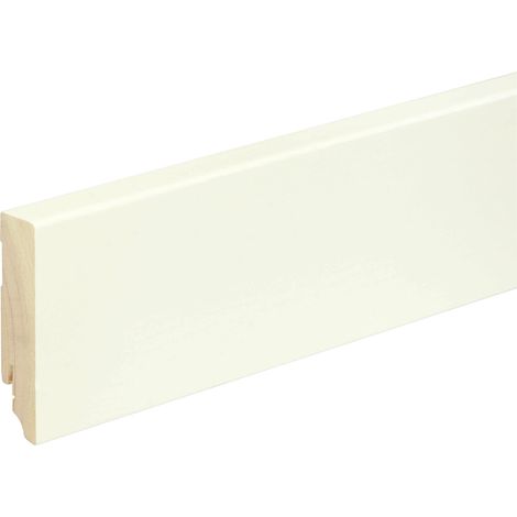 FN Neuhofer Sockelleiste eckig RAL9010 240 cm 80 x 18 mm Fichte/Kiefer weiß Holzleisten