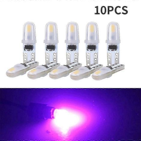 Lot de 10 ampoules LED T5 pour tableau de bord automobile, 3014 2SMD 12V, éclairage intérieur latéral, lampe pour instruments et compteurs. (1/5)