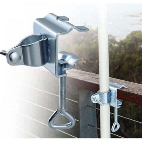 Sonnenschirmständer, Tischklemme für Sonnenschirme, Tischklemme für Gartenschirme, Metall-Sonnenschirmständer für Balkon, Strand, Angelplatz, Terrasse, Balkon