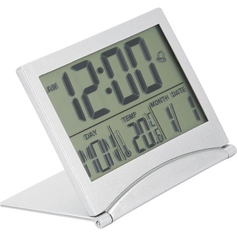 Réveil de Voyage numérique, réveil numérique, Horloge de Calendrier réveil de Bureau Horloge de minuterie de température Pliable pour Table de Chevet ou Bureau décor à la Maison (1/5)
