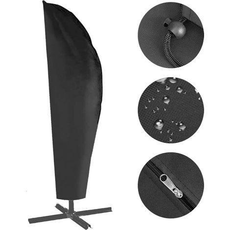 Housse de Protection pour Parasol, Couverture de Parasol de Jardin Oxford 420D Excentré Bache Parasol Déporté, Imperméable, Résistant à UV, Coupe Vent et Neige (265x 70 x40CM) (1/5)