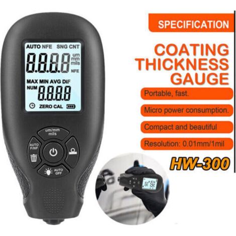 Testeur d'épaisseur de peinture, jauge d'épaisseur numérique LCD portable, 0-2000um pour Mesure de la Peinture Automobile (1/4)