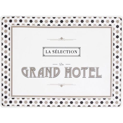 Set de Table Imprimé "Grand Hôtel" 30x40cm Blanc