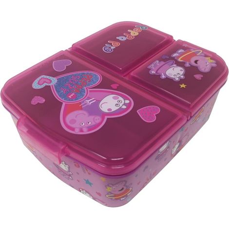 Brotdose Kinder Lunchbox Sandwichbox Fächer BPA Pig (1/5)