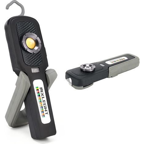 Lampe Baladeuse de Travail LED: Lampe Torche Puissante Inspection COB Rechargeable sans Fil avec Magnique 4500mAh Batterie Deux Lumieres pour Auto Garage Atelier Bricolage D'inspection (1/5)