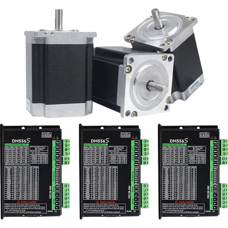 Schrittmotor, 270 oz-in Haltemoment, effiziente Steuerungstechnologie, 3 Stück mit Treiber (1/2)