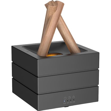 Humidificateur d'aromathérapie effet feu de camp, équipé d'effets lumineux de flamme simulée à 7 couleurs et d'un grand réservoir d'eau de 280 ml. (1/5)