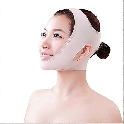 Masque amincissant double menton, effet liftant joues, ceinture fine, bande en V, visage S-M (1/5)
