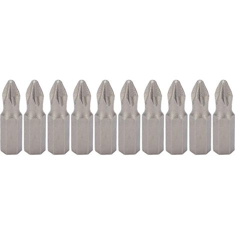 10 embouts de tournevis Phillips de 25 mm en acier allié S2, antidérapants et magnétiques, pour perceuses électriques portatives.