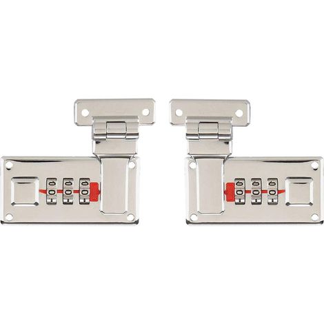 2 Pieces Toolbox Hasp, Luggage Suitcase Hasps with Combination Lock, 3-Digit Replacement Combination (Silver Color)