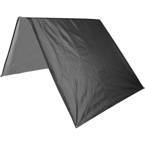 Voile d'ombrage en taffetas polyester 190T pour terrasse jardin cour - 132x226cm noir (1/5)
