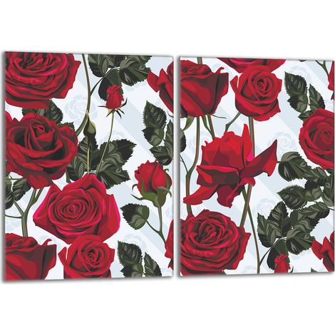 Protector de cristal para encimera de cocina 2x40x52 Rosas (1/5)