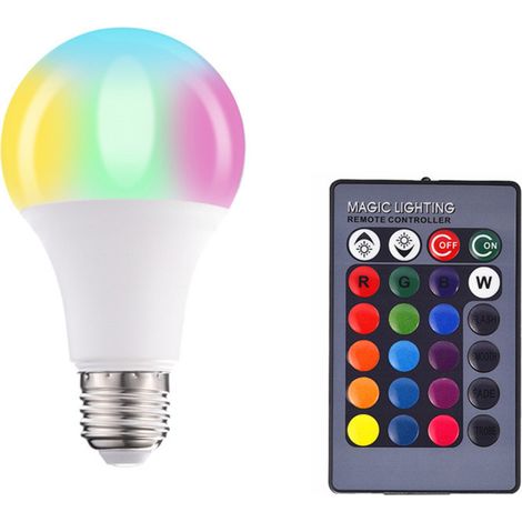 Bombillas LED RGB+Blanco, 16 colores RGBW, 3W/5W/10W/15W con mando a distancia, para decoración de interiores. (1/5)