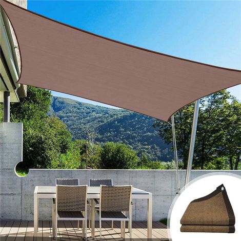 Toile d'Ombre Extérieure - Tissu Perméable en Polyéthylène Haute Densité - Pour Patio Jardin Arrière Balcon Pergola - Dimensions 2x3m à 2x6m - Café (1/5)