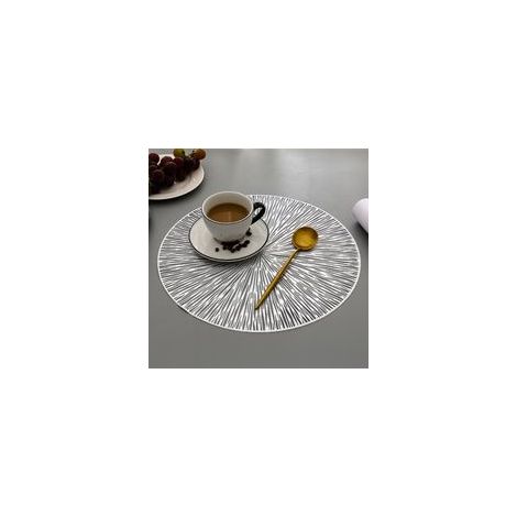 Ensemble de 4 socles ronds – décor western individuel creux – décoration de fête – Argent (1/4)