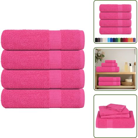 Toallas de ducha rosa - vidaXL Toallas de ducha FROGN 4 uds rosa 70x140 cm 360 g/m² - Toallas absorbentes